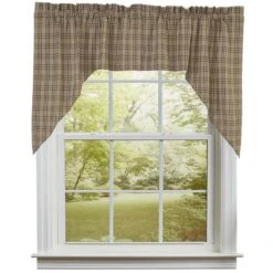 Sawyer Mill Charcoal Plaid Swags - 72x36