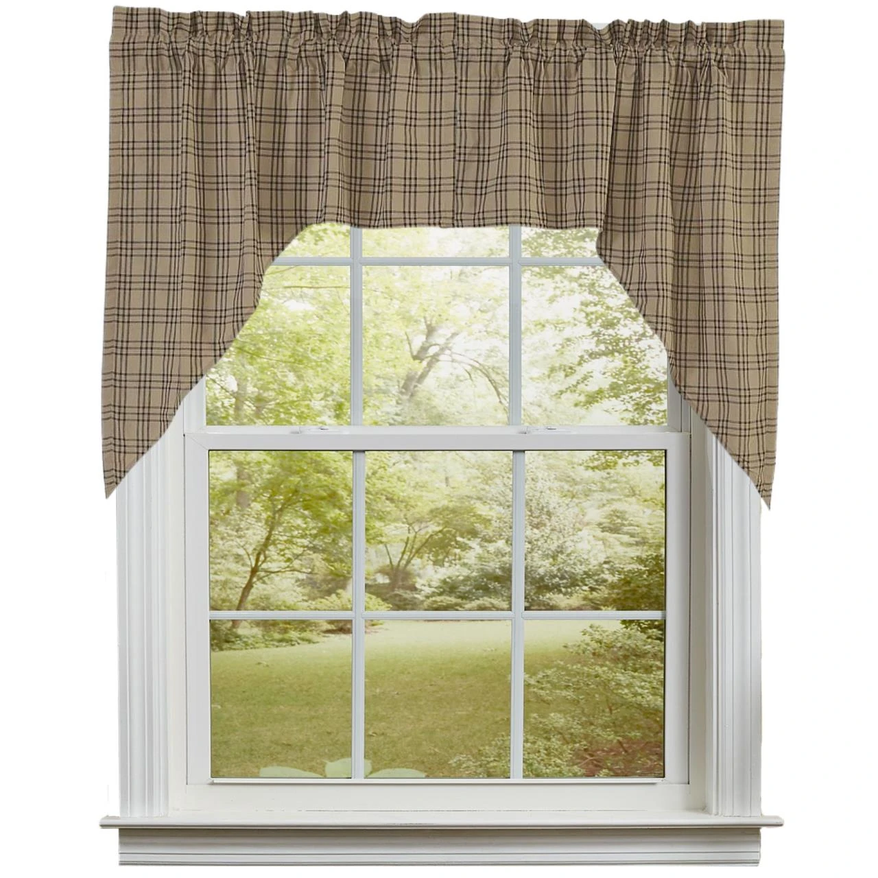 Sawyer Mill Charcoal Plaid Swags - 72x36 1 Sawyer Mill Charcoal Plaid Swags - 72x36