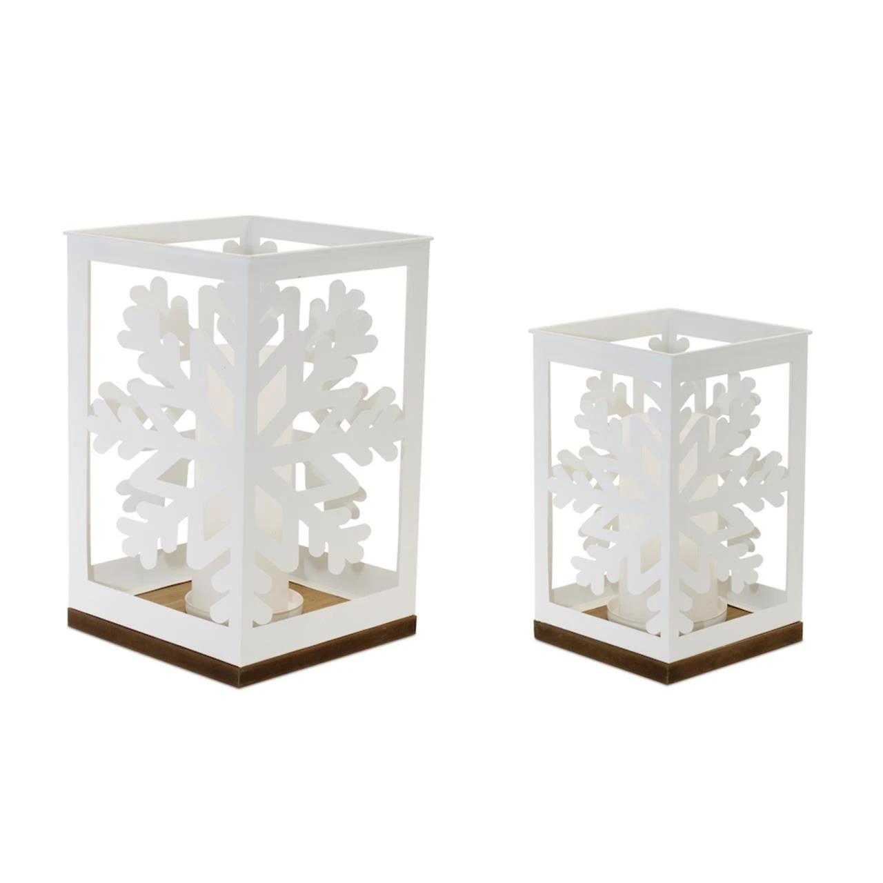Melrose Snowflake Candle Holder Set - Set Of 2 1 Melrose Snowflake Candle Holder Set - Set Of 2