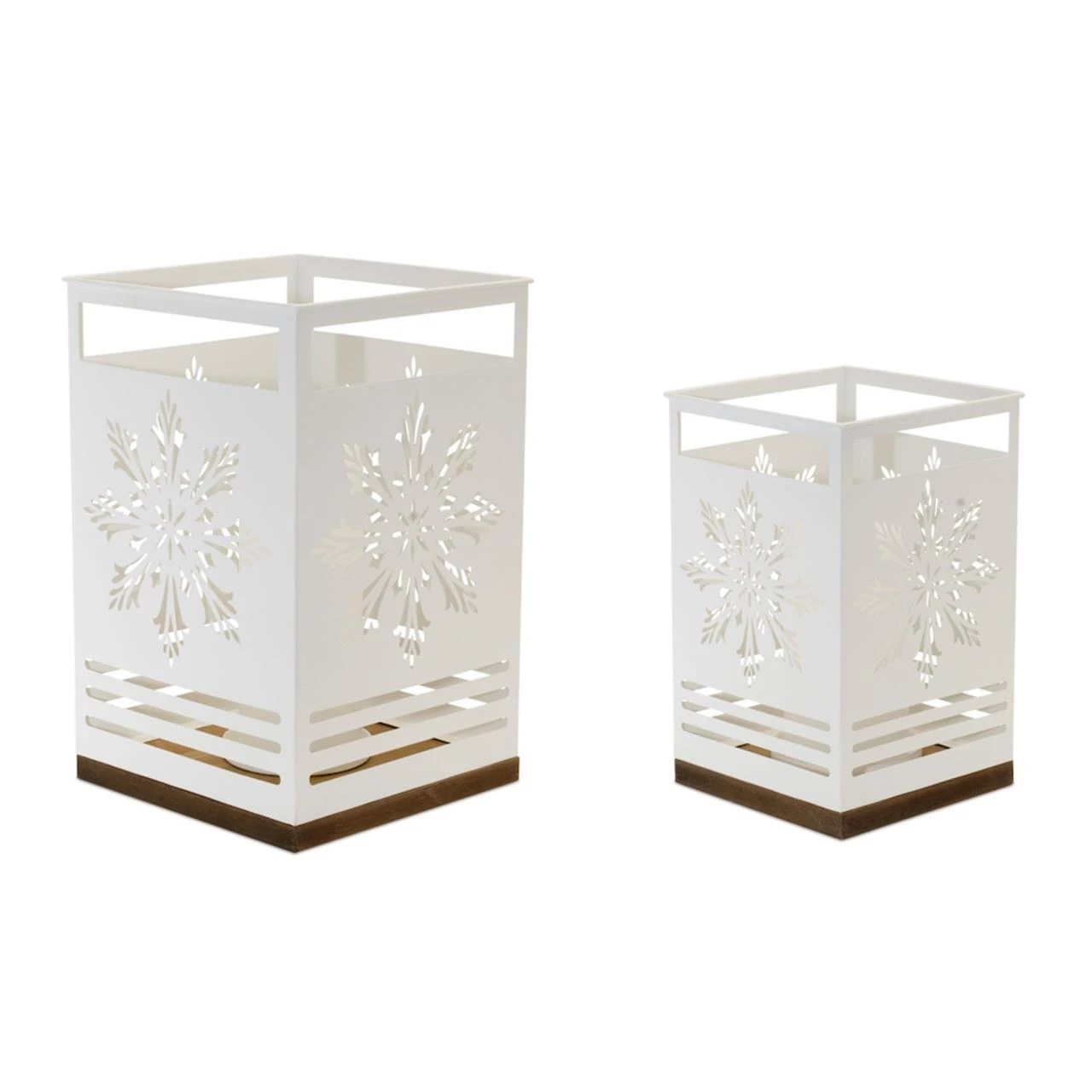 Melrose Snowflake Candle Holders - Set Of 2 1 Melrose Snowflake Candle Holders - Set Of 2