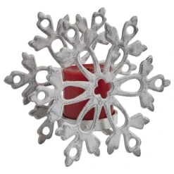 Snowflake Pillar Holder -Country Home Decor Store Snowflake Pillar Holder 762242044128 image3 64743.1665500115