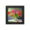 Springtime Bouquet Of Tulips - Black Frame 14x14
