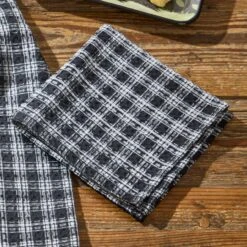 Alternative view of Stafford Black & Cream Dishcloths - Set Of 6