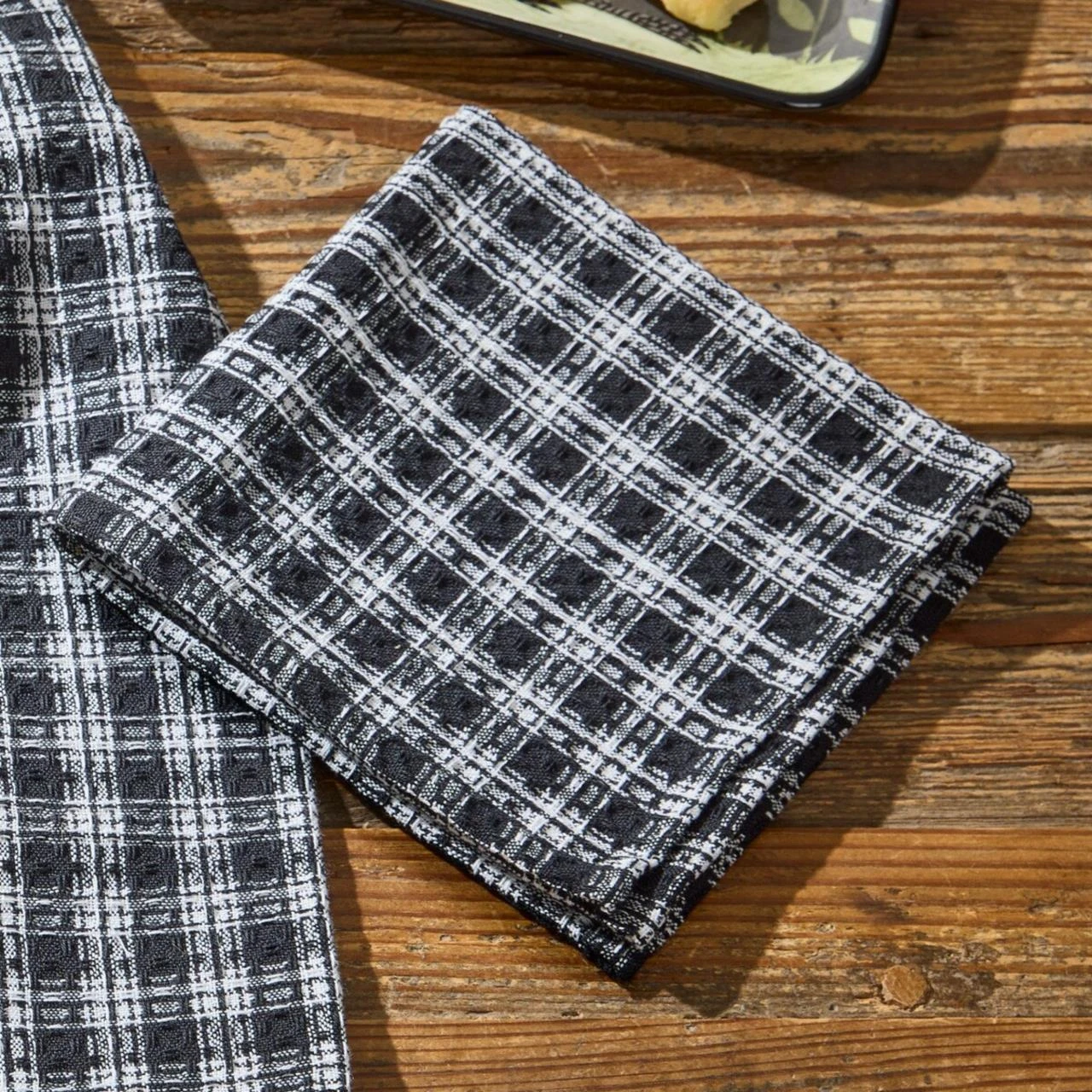 Stafford Black & Cream Dishcloths - Set Of 6 2 Stafford Black & Cream Dishcloths - Set Of 6 - Image 2