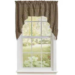 Sturbridge Black Plaid Swags - Ruffle 72x36