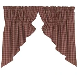 Alternative view of Sturbridge Wine Prairie Gathered Curtains - 72x36
