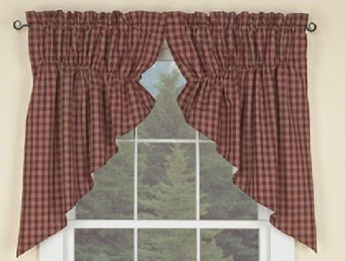 Sturbridge Wine Prairie Gathered Curtains - 72x36 3 Sturbridge Wine Prairie Gathered Curtains - 72x36 - Image 3