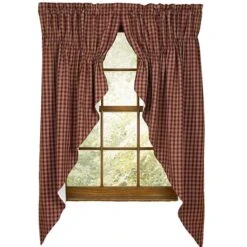 Sturbridge Wine Prairie Gathered Curtains - 72x63