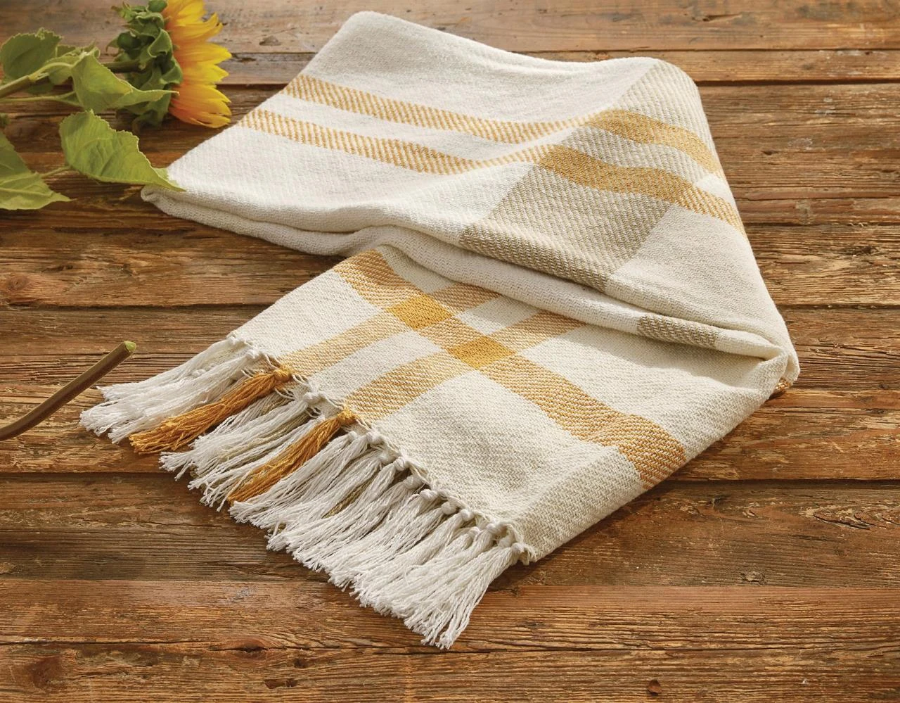 Sunflower Plaid Throw - 50x60 2 Sunflower Plaid Throw - 50x60 - Image 2