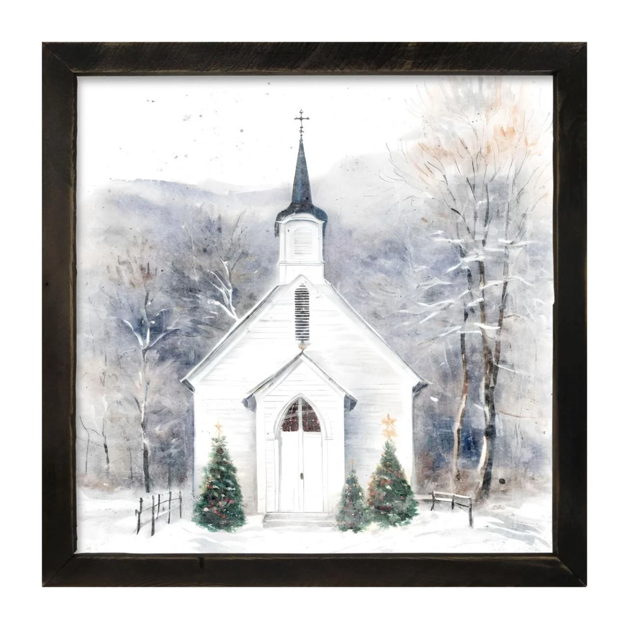 Winter Church 1 - Black Frame 25x25 1 Winter Church 1 - Black Frame 25x25