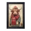 Winter Coat Cow - Black Frame 18x36