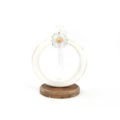 Wood Stem Vase With Daisy - Round 8x10