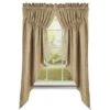York Ticking Black Prairie Gathered Curtains - 72x63