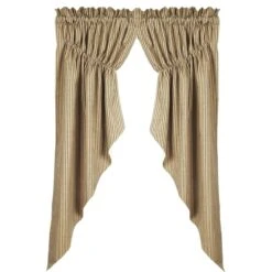 Alternative view of York Ticking Black Prairie Gathered Curtains - 72x63