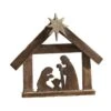 A Savior Is Born Dark Wooden Nativity Scene - 10x8.5