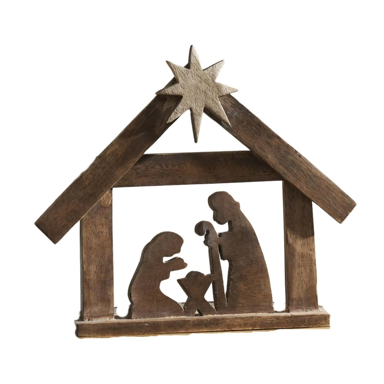 A Savior Is Born Dark Wooden Nativity Scene - 10x8.5 1 A Savior Is Born Dark Wooden Nativity Scene - 10x8.5