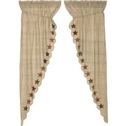 Alternative view of Abilene Star Prairie Gathered Curtains - 72x84