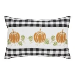Annie Buffalo Check Black Pumpkin Patch Pillow - 14x22