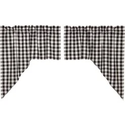 Alternative view of Annie Buffalo Check Black Swags - 72x36
