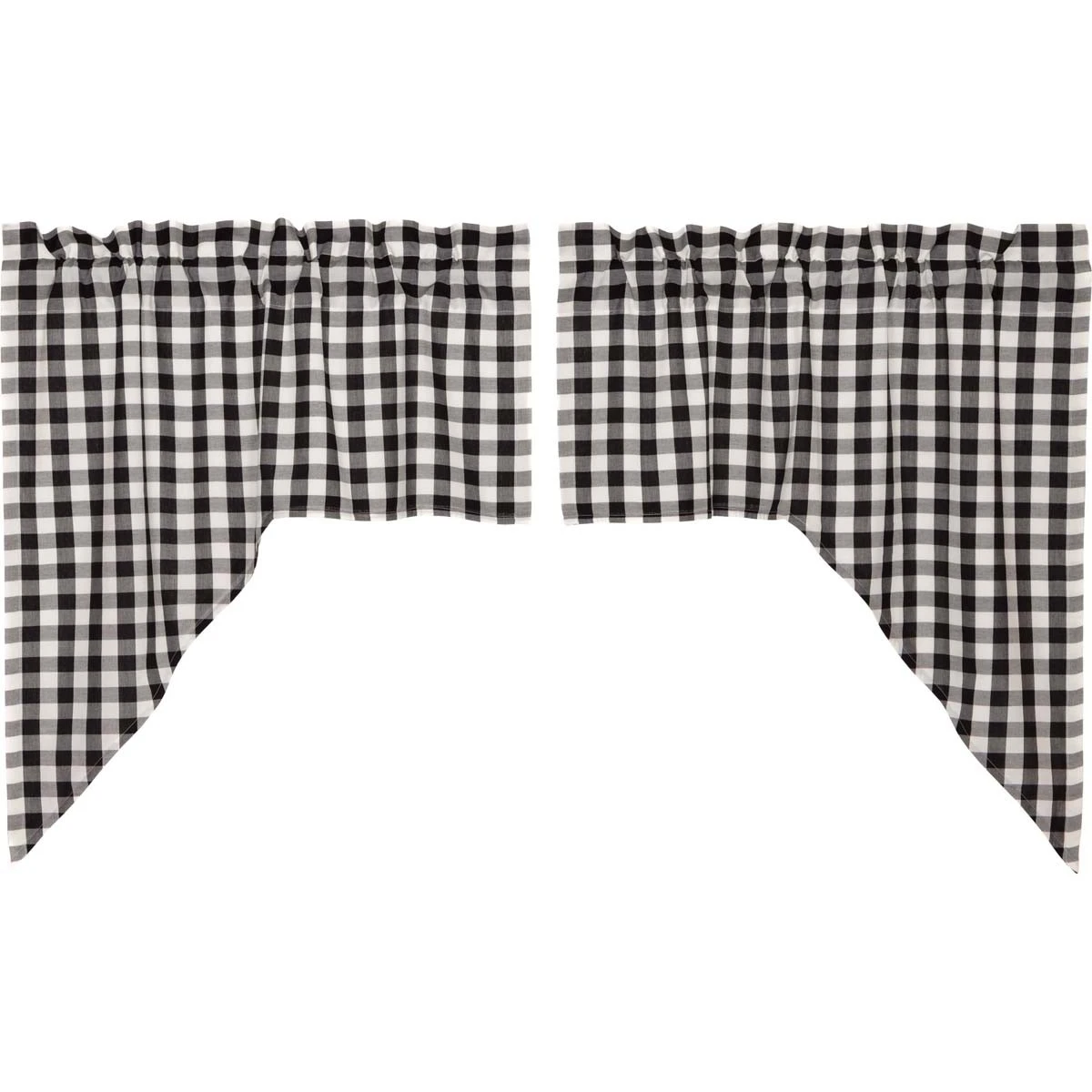 Annie Buffalo Check Black Swags - 72x36 2 Annie Buffalo Check Black Swags - 72x36 - Image 2