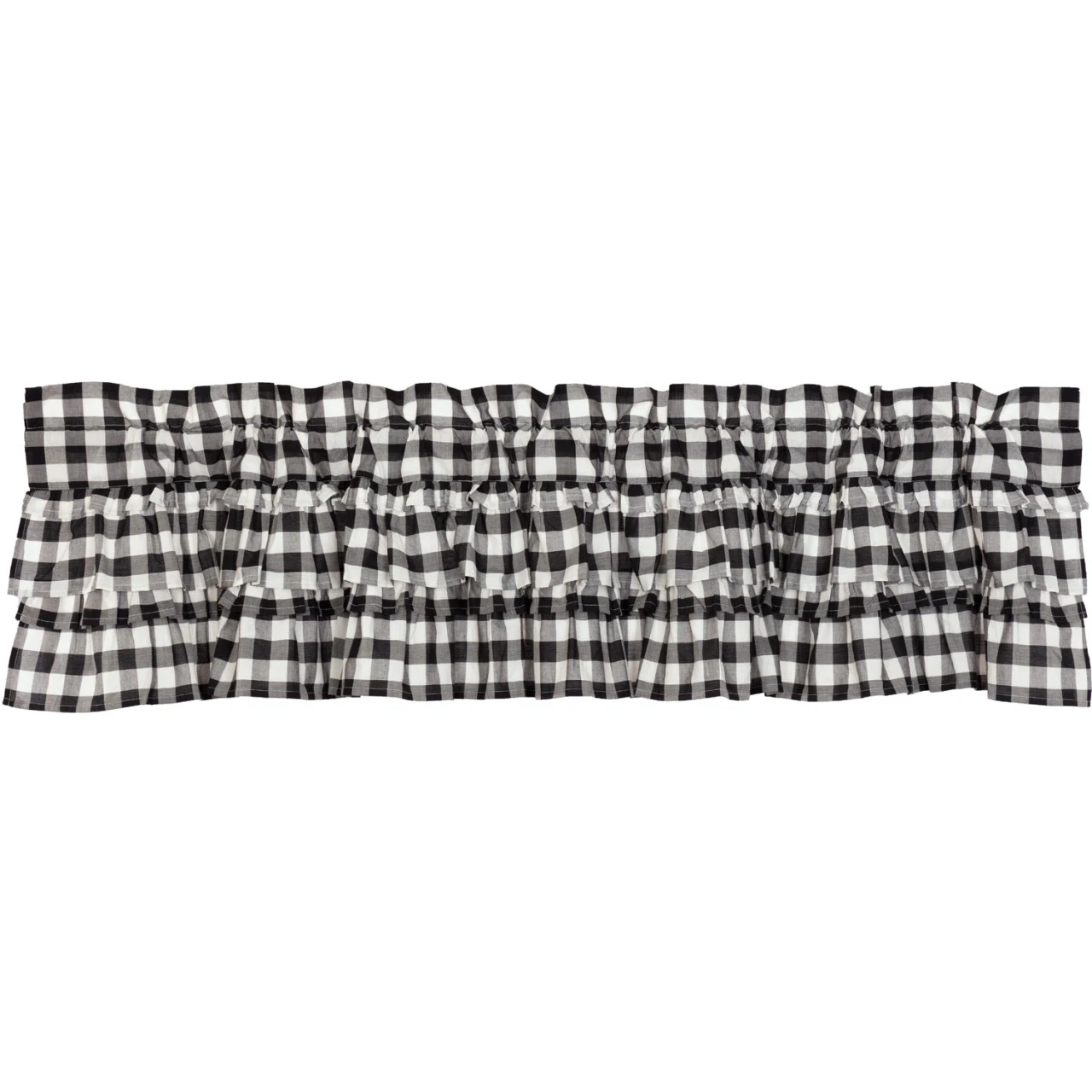 Annie Buffalo Check Black Valance - Ruffled 72x16 2 Annie Buffalo Check Black Valance - Ruffled 72x16 - Image 2