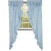 Annie Buffalo Check Blue Prairie Gathered Curtains - Ruffled 72x84