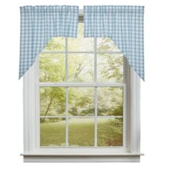 Annie Buffalo Check Blue Swags - 72x36