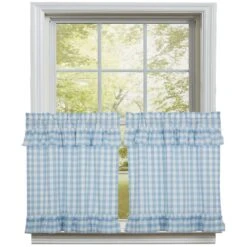 Annie Buffalo Check Blue Tiers - Ruffled 72x36