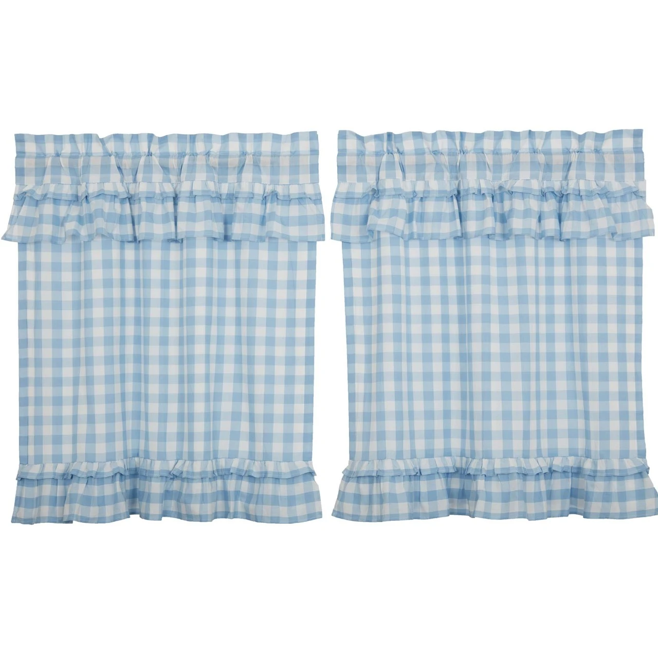 Annie Buffalo Check Blue Tiers - Ruffled 72x36 2 Annie Buffalo Check Blue Tiers - Ruffled 72x36 - Image 2
