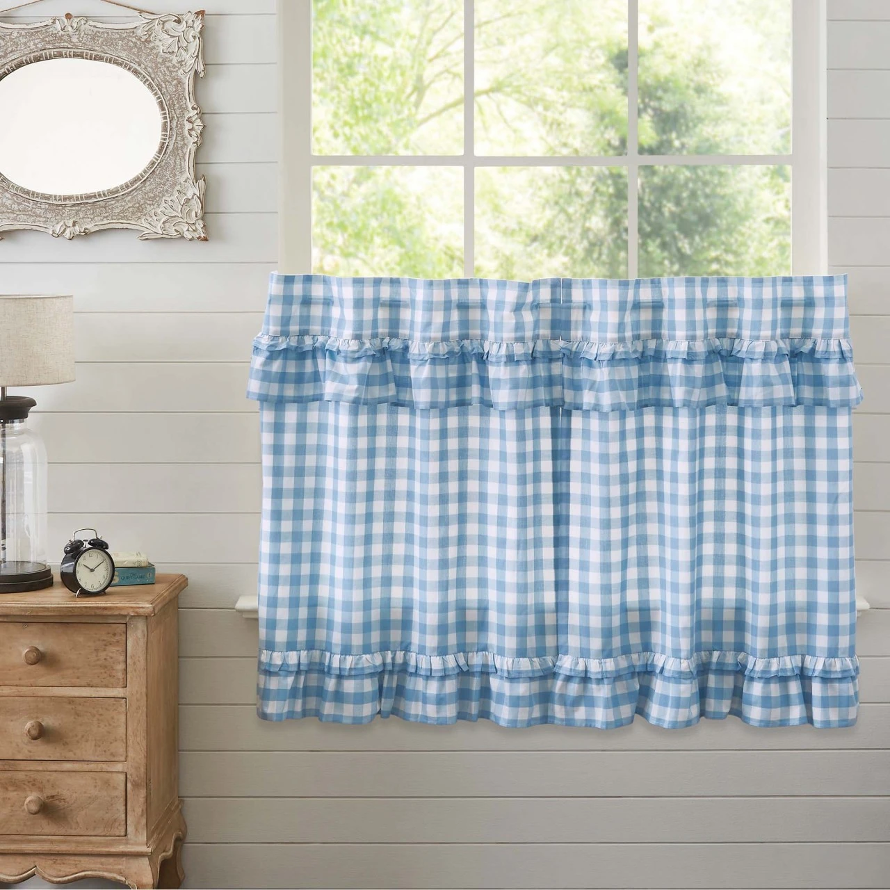 Annie Buffalo Check Blue Tiers - Ruffled 72x36 3 Annie Buffalo Check Blue Tiers - Ruffled 72x36 - Image 3