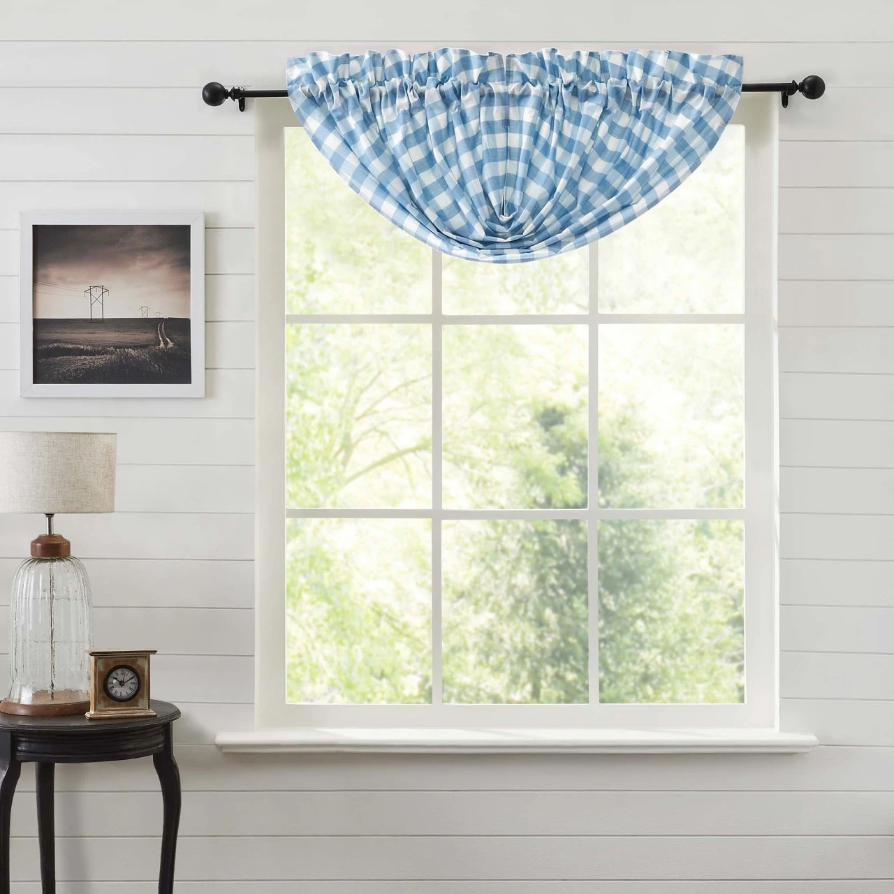 Annie Buffalo Check Blue Valance - Balloon 60x15 3 Annie Buffalo Check Blue Valance - Balloon 60x15 - Image 3