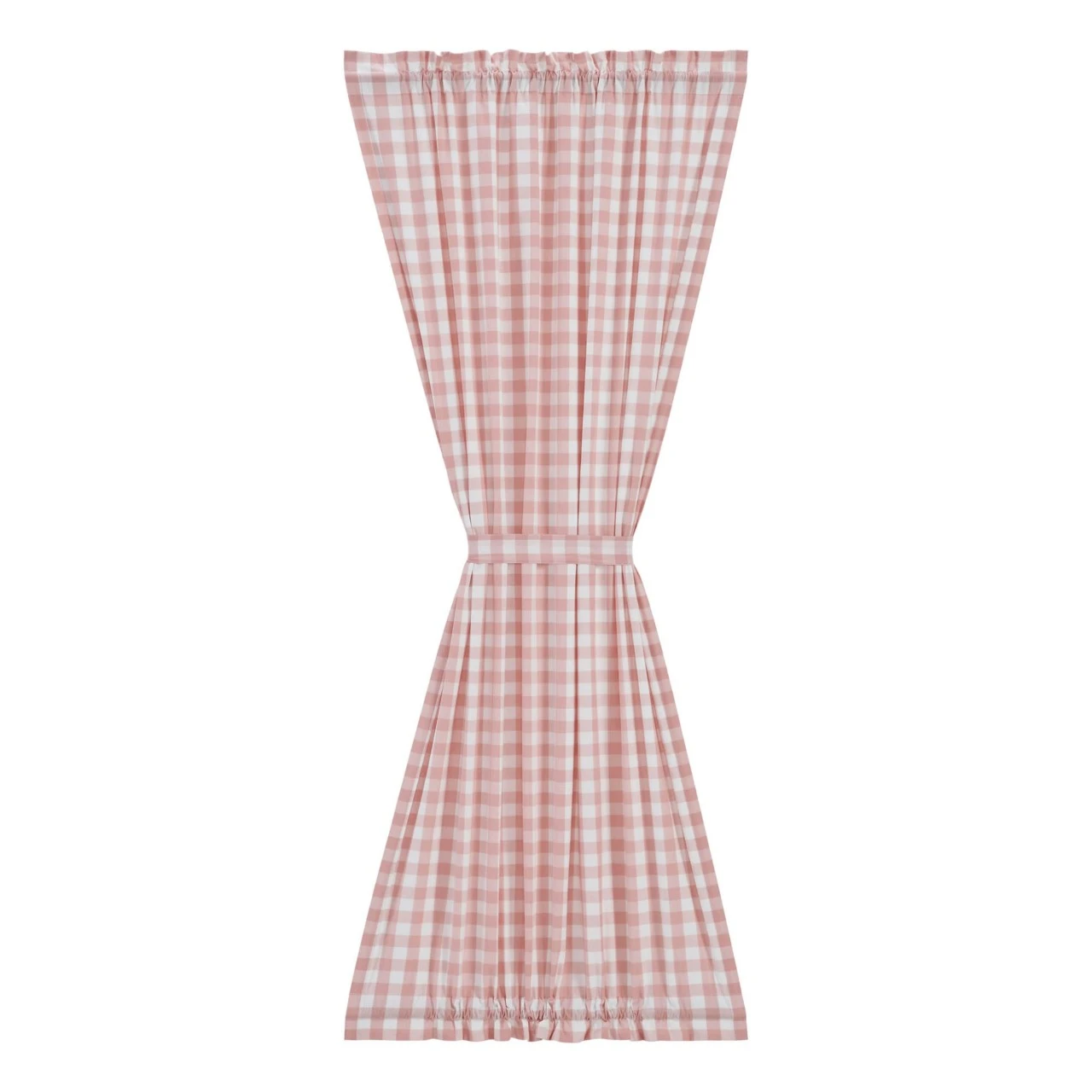 Annie Buffalo Check Coral Door Panel - 40x72 1 Annie Buffalo Check Coral Door Panel - 40x72