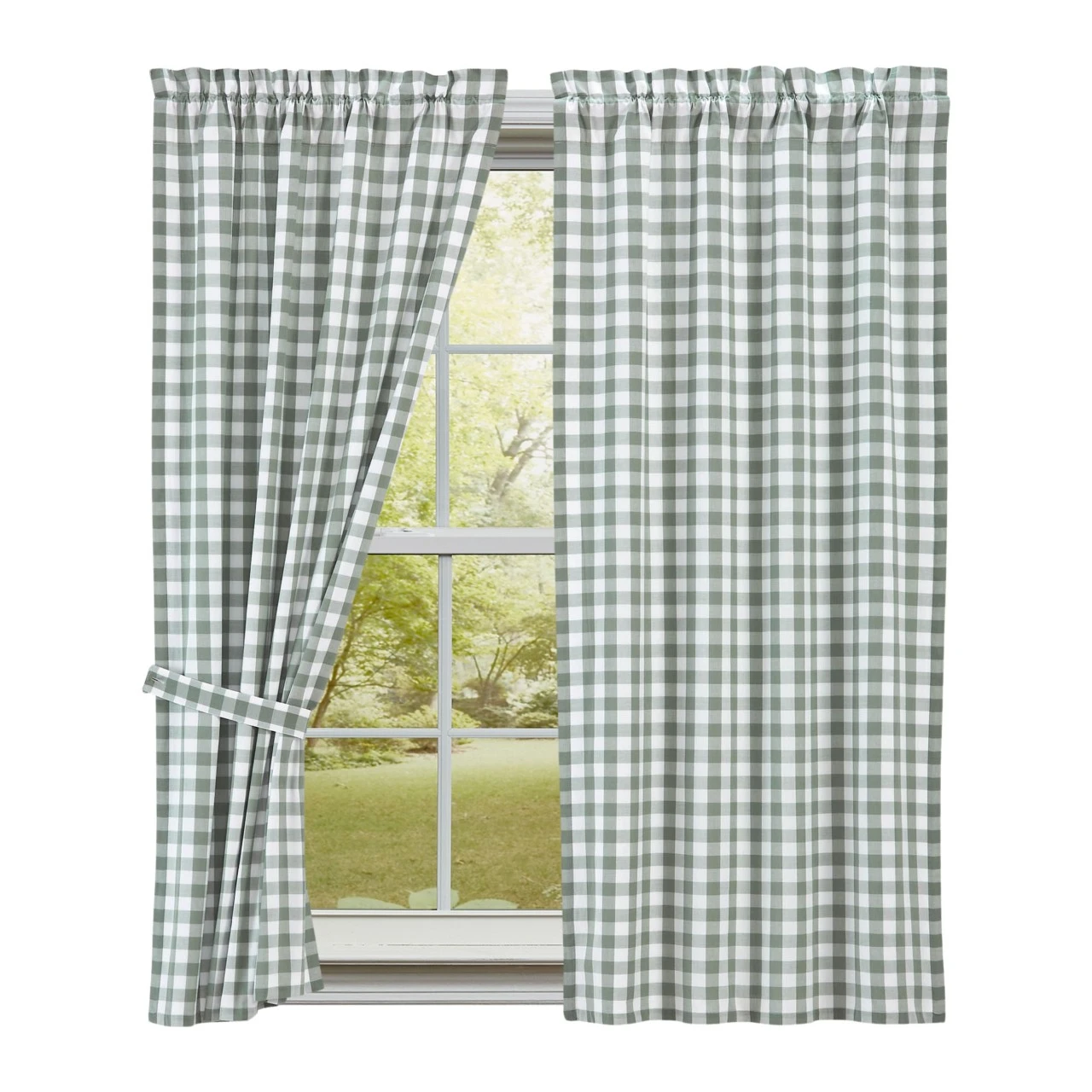 Annie Buffalo Check Green Panels - 72x63 1 Annie Buffalo Check Green Panels - 72x63