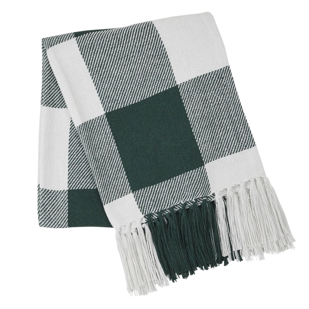 Annie Buffalo Check Green Woven Throw - 50x60 1 Annie Buffalo Check Green Woven Throw - 50x60