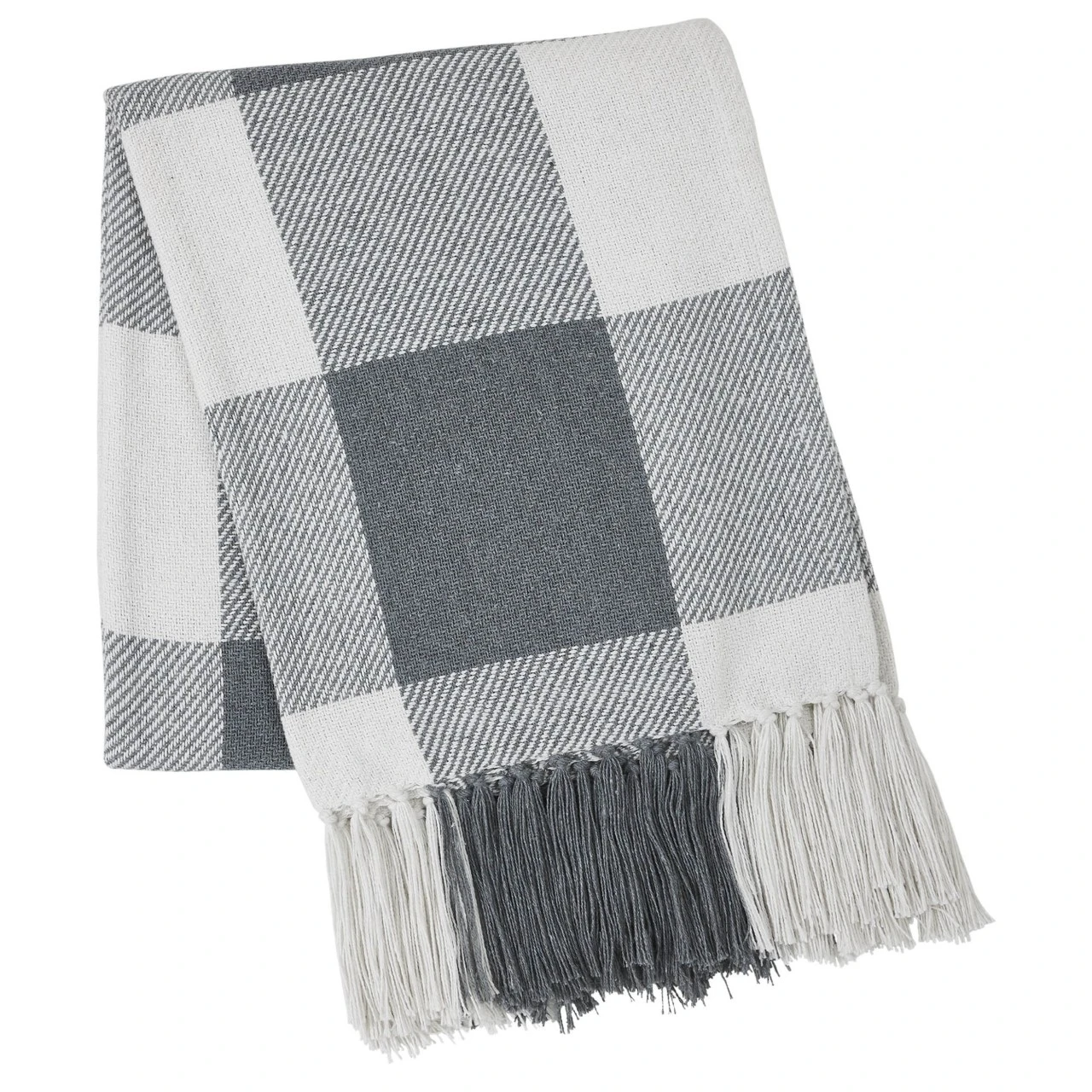 Annie Buffalo Check Grey Woven Throw 1 Annie Buffalo Check Grey Woven Throw