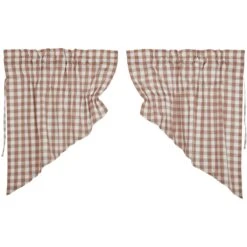 Alternative view of Annie Buffalo Check Portabella Prairie Gathered Curtains - 72x36