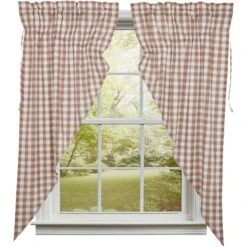 Annie Buffalo Check Portabella Prairie Gathered Curtains - 72x63