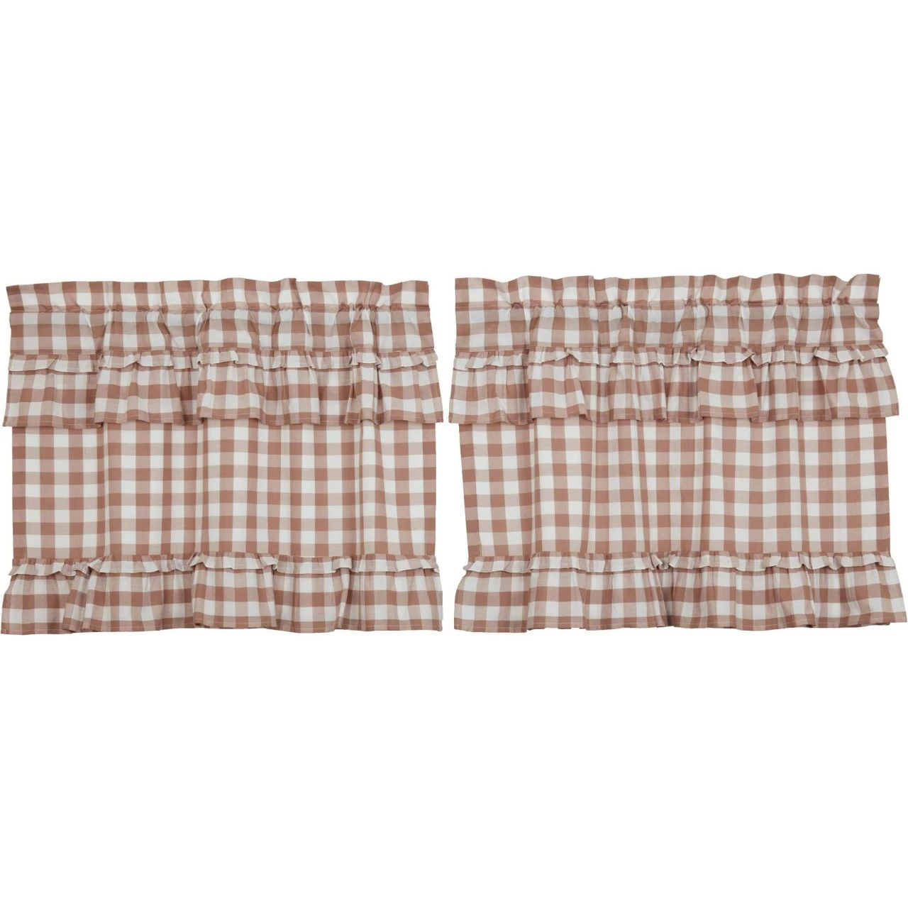 Annie Buffalo Check Portabella Tiers - Ruffled 72x24 2 Annie Buffalo Check Portabella Tiers - Ruffled 72x24 - Image 2