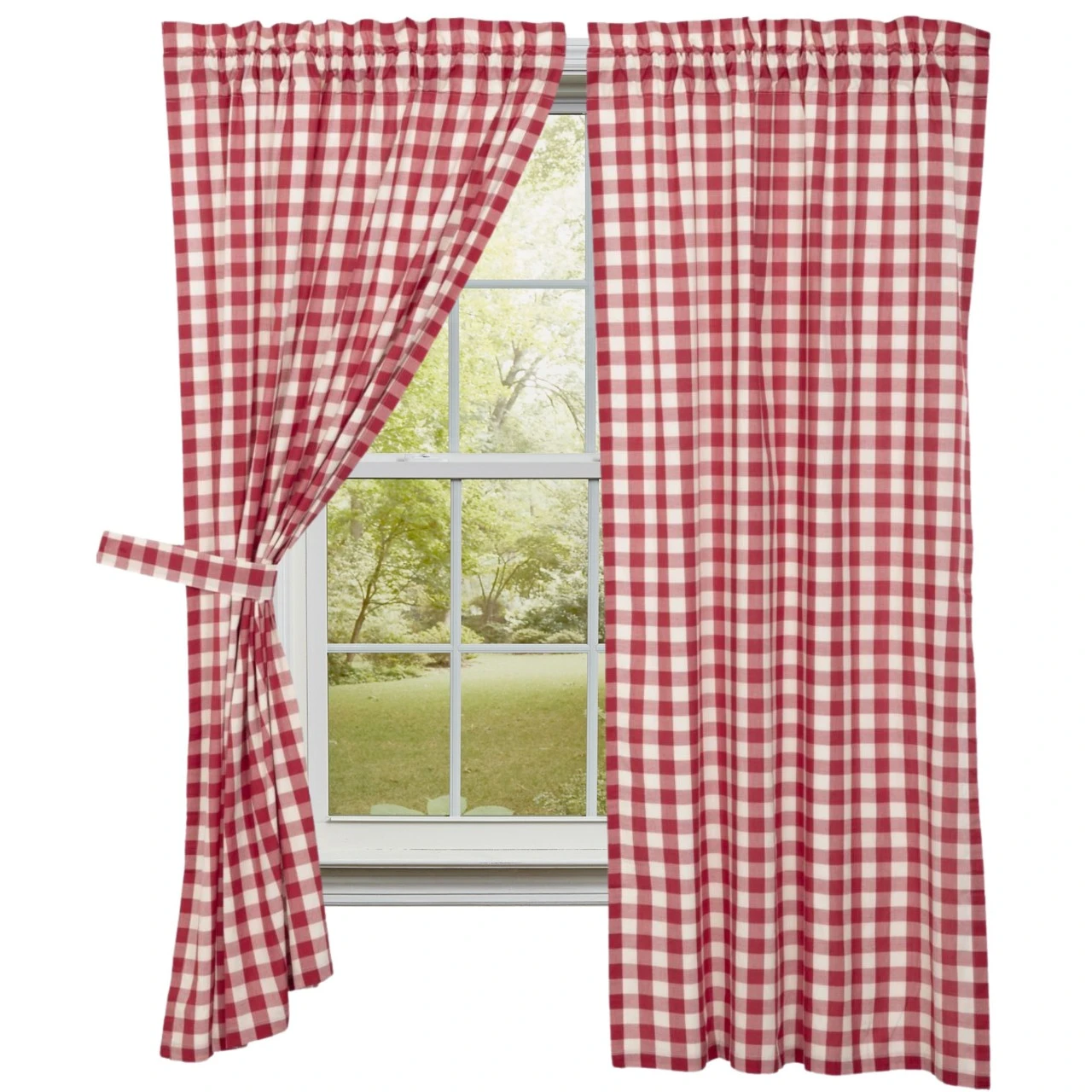 Annie Buffalo Check Red Panels - 72x63 1 Annie Buffalo Check Red Panels - 72x63