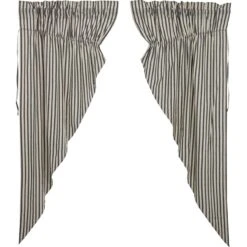 Alternative view of Ashmont Ticking Stripe Prairie Gathered Curtains - 72x63