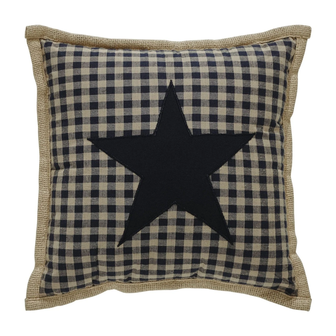 Black Check Star Pillow - 12x12 1 Black Check Star Pillow - 12x12