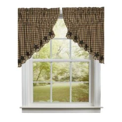 Black Star Prairie Gathered Curtains - 72x36