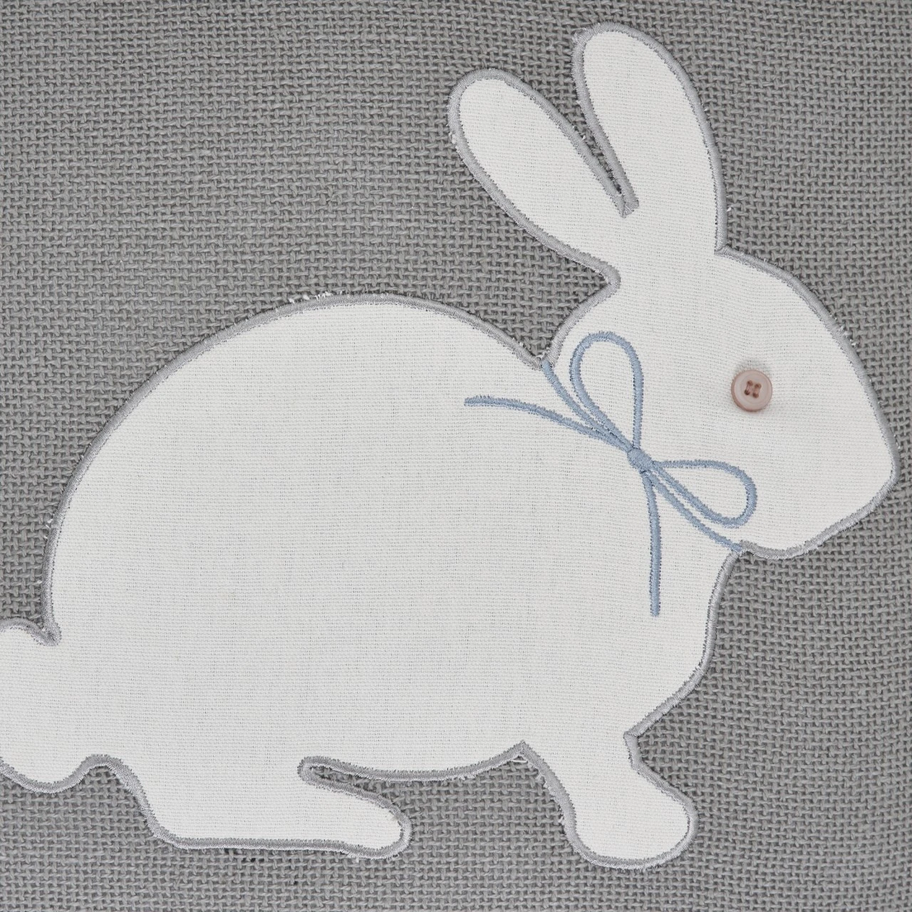 Burlap Applique Bunny Pillow - 18x18 3 Burlap Applique Bunny Pillow - 18x18 - Image 3