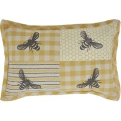 Buzzy Bees Patchwork Bee Pillow - 9.5x14