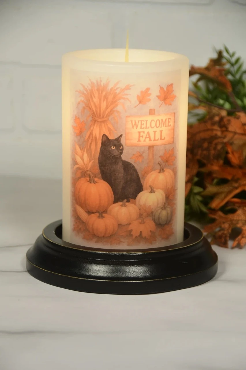 Candle Sleeve - Autumn Welcome Cat Vanilla 2 Candle Sleeve - Autumn Welcome Cat Vanilla - Image 2