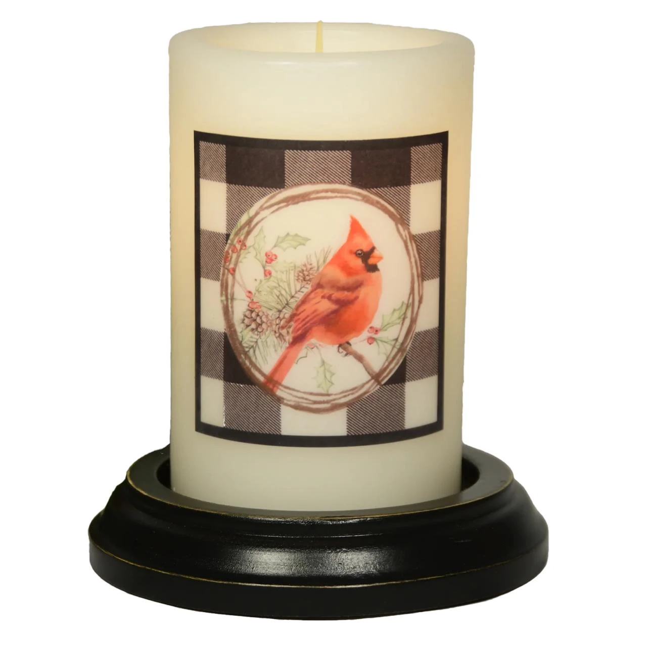 Candle Sleeve - Buffalo Cardinal Wreath - FINAL SALE - NO RETURNS 1 Candle Sleeve - Buffalo Cardinal Wreath - FINAL SALE - NO RETURNS