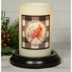 Alternative view of Candle Sleeve - Buffalo Cardinal Wreath - FINAL SALE - NO RETURNS