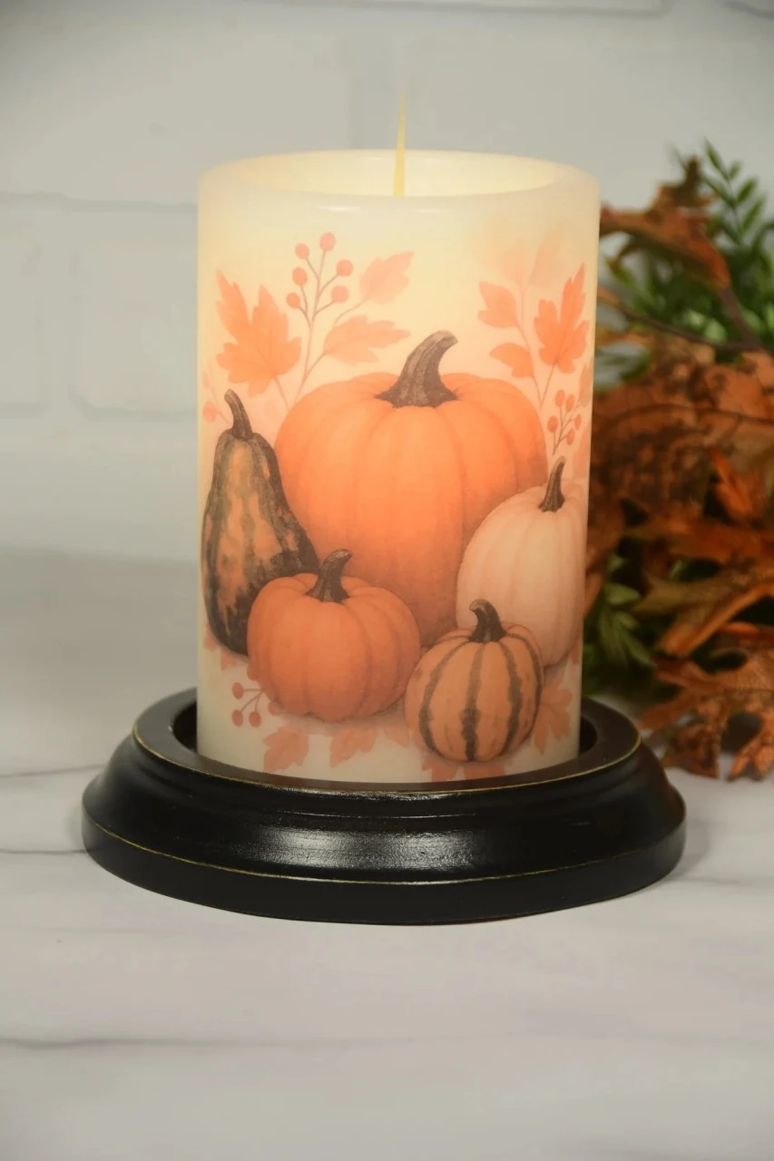 Candle Sleeve - Fall Pumpkins & Gourds Vanilla 2 Candle Sleeve - Fall Pumpkins & Gourds Vanilla - Image 2
