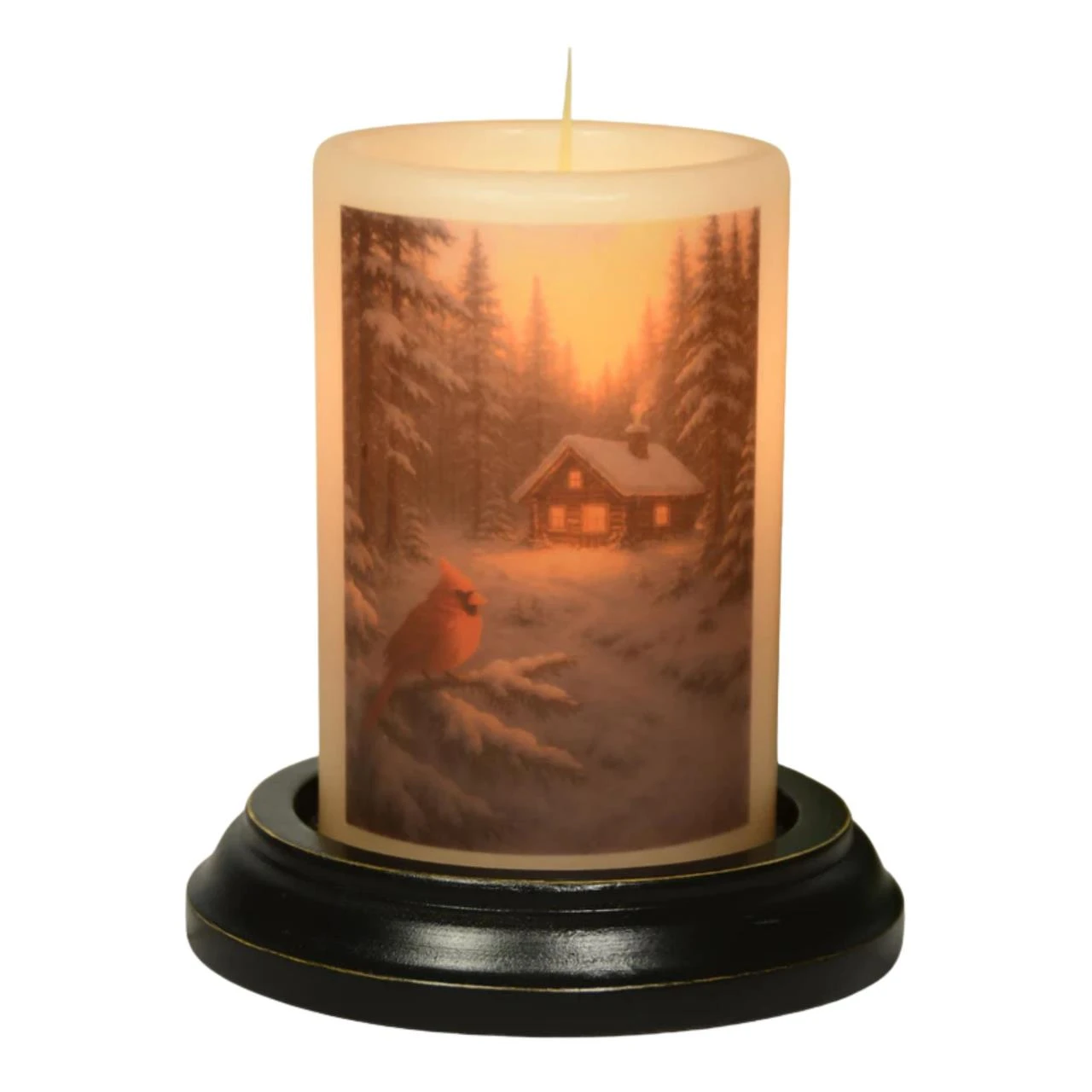 Candle Sleeve - Wooded Sunset Cardinal Antique Vanilla 1 Candle Sleeve - Wooded Sunset Cardinal Antique Vanilla