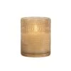 Champagne Dotted Glass Timer Candle - 5" Pillar 3D Flame